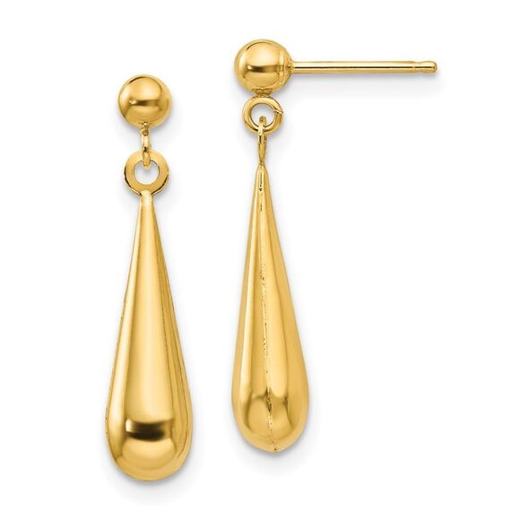 Kazi Luxury 14k Yellow Gold Madi K Teardrop Dangle Post Earrings